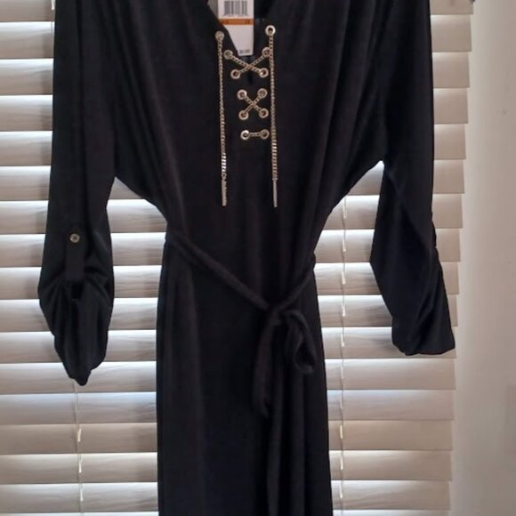 Michael Michael Kors Women’s Plus 3X Black Chain Lace-Up Dress NWT $130 - Picture 8 of 10